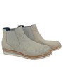 Tamaris Stiefelette Damen Beige Leder Gr. 39 Freizeit Reißverschluss