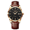 Lige Edelstahl Herren Armbanduhr Lederarmband Männeruhr Business Herrenuhr