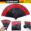 Handfächer Klappfächer Sommerfächer Seidenstofffächer Fächer Bambus Holz Stoff