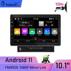 1 DIN 10.1" Android 13 Autoradio Drehbar Bildschirm mit GPS NAVI Bluetooth Radio