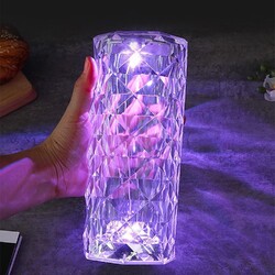 LED Kristall Tischlampe RGB Diamond Rose Nachtlicht Touch Atmosphäre Lampe NEU