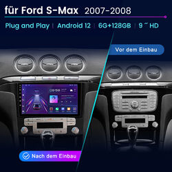 Für Ford S-Max 2006-2015 Autoradio Android 14 GPS Navi DSP CarPlay 6+128GB DAB+