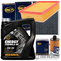 FILTERSET SATZ INSPEKTIONSKIT+MANNOL 5W30 ÖL passend für OPEL CORSA D 75+90 PS