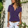 Damen V-Neck T-Shirt Kurzarm Bluse Freizeit Hemd Oberteile Tunika Basic Tops DE