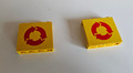 LEGO 4215ap08 Panel 1 x 4 x 3 - Solid Studs Recycling Arrow, Yellow, 2 Stück