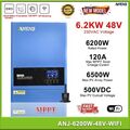 6200W Hybrid Solar Inverter Wechselrichter Off-Grid MPPT 120A Reine Sinus WIFI