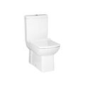 Stand-WC Boden-WC modern eckig Toilette weiß mit Spülkasten Soft-Close-Sitz LARA