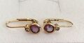 Gold Ohrringe Ohrhänger Gelbgold 333 mit Amethyst & Zirkonia, Art Deco, Top 