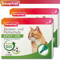 Beaphar 2 x Zecken- und Flohschutz SPOT-ON für Katzen (je 3 x 0,8 ml)