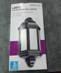 Knightsbridge Halb Veranda Laterne LED Lampe Außen kaltweiß Garten Wand Leuchte 