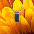 NEU Art Deco Anhänger + Kette Echt 925 Sterling Silber Blauer Zirkonia Kristall