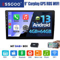DAB+ Doppel DIN 4+64G Carplay Autoradio Android 13 GPS Nav RDS FM WIFI Bluetooth