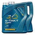 Motoröl 4-Takt Traktoren Rasenmäher Agro SAE 30 MANNOL API SG 2x 4 Liter Motor