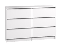 Kommode Sideboard mit 6 Schubladen 120cm weiß Anrichte holz Schubladenschrank