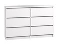 Kommode Sideboard mit 6 Schubladen 120cm weiß Anrichte holz Schubladenschrank