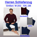 Modischer He. Schlafanzug lang Pyjama Danilo dunkelrot M L XL XXL 50 52 54 56***