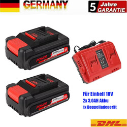 18V 6,0Ah/3,0Ah Akku/Doppelladegerät Für Einhell Power X-Change alle PXC-Geräte