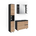 Badmöbel-Set Vicco J-Shape 3 Teile, mit Hochschrank