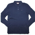 Tommy Hilfiger Herren Langarm Poloshirt Gr. XL Slim Fit blau Polo-Shirt