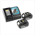 Makita Power Source Kit Li 18V mit 2x BL1850B Akku 5,0Ah + DC18RC ( 197570-9 )