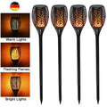 Solarleuchte 96 LED Garten Beleuchtung Solar Licht Lampe Fackel Leuchte Flamme