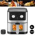 6L HEISSLUFTFRITTEUSE XXL FRITEUSE HEISSLUFT BACKOFEN KÜCHENMASCHINE AIR FRYER 