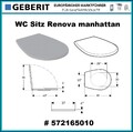 Geberit Renova WC-Sitz Toilettensitz manhattan Duroplast Klodeckel Bad 572165010