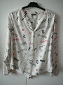 S  Street one Bluse Tunika Gr 34 weiß Buchstaben Wörter bunt mit Verfärbung