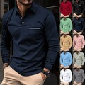 Herren Poloshirt Freizeit Langarmshirt Business Basic Tops Polo Herbst Hemden DE
