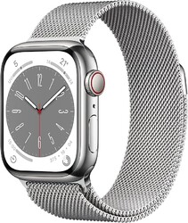 Apple Watch Series 8 [GPS + Cellular, inkl. Milanaise-Armband silber] 41mm Ede S