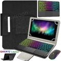Für 9.7"-11" Universal Android iPad Tablet QWERTZ Beleuchtet Tastatur Maus Hülle