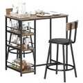 Bartisch mit Barhocker Set, 3-tlg. Bartisch-Set mit Küchentisch, 2 Barstühlen
