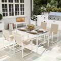Outsunny Sitzgruppe 5 tlg. Essgruppe für 4 Personen Abnehmbar Esstisch Balkon