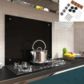 Glasplatte 6mm Küchen Rückwand Schwarz Motivwand Spritzschutz Fliesenspiegel