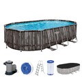 Swimmingpool Framepool Oval Komplett-Set mit Filterpumpe 610 x 366 x 122 cm