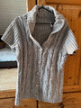 Kuschelige Strickweste Gr. M Cardigan Pullover Weste  grau Damen Baumwolle Wolle