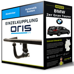 Abnehmbare Anhängerkupplung für BMW 2er Gran Tourer 07.2014-jetzt Typ F46 OrisMontage zum Festpreis:ab 449,- Euro gleich mitbestellen