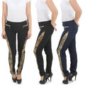 Damen Röhren Leggings Jeggings Treggings Stoff Hüft Skinny Hose Stretch Leopard