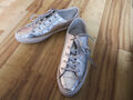 Original Converse All Star Sneaker Echt Leder in silber, Gr. 41
