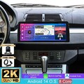 12.3" 2K 4+64G Android 15 Autoradio Carplay DAB+ Kam Navi für BMW 5er E39 X5 E53