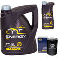 Motoröl Set MANNOL Energy 5W-30 API 6 Liter + Ölfilter für Mazda CX-9 3.7 277 PS