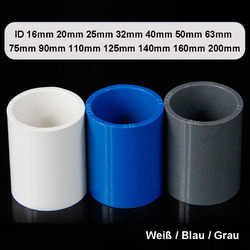PVC Muffe Rohr Gerade Fitting Klebefittings Plastik Rohr Fittings ID 16mm -200mm