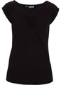 Shirttop mit V-Ausschnitt Gr. 40/42 Schwarz Damen Top Bluse Tunika Oberteil Neu*