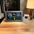 FanJu Wetterstation Funk mit Außensensor, DCF Funkuhr, Digital Farbdisplay Innen