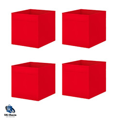 4x IKEA DRONA Aufbewahrungsboxen für Kallax Regal Organizer rot 33x38x33cm