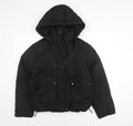 Next Damen schwarze Steppjacke Gr. S mit Kapuze
