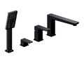 Badewannenarmatur Handbrause Badewanne Armatur Black Wannenrand 4 Loch schwarz