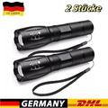 2Stück Taschenlampe LED Aufladbar USB Super Hell Taktisches Fackel Lumen Akku