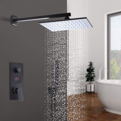  	Duschsystem Unterputz Set Duscharmatur LED Regendusche Kopfbrause Bad 30*30cm