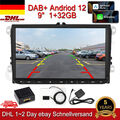 DAB+ 9 Zoll Autoradio Carplay Android 12 GPS Navi Für VW Golf 5 6 Passat Polo